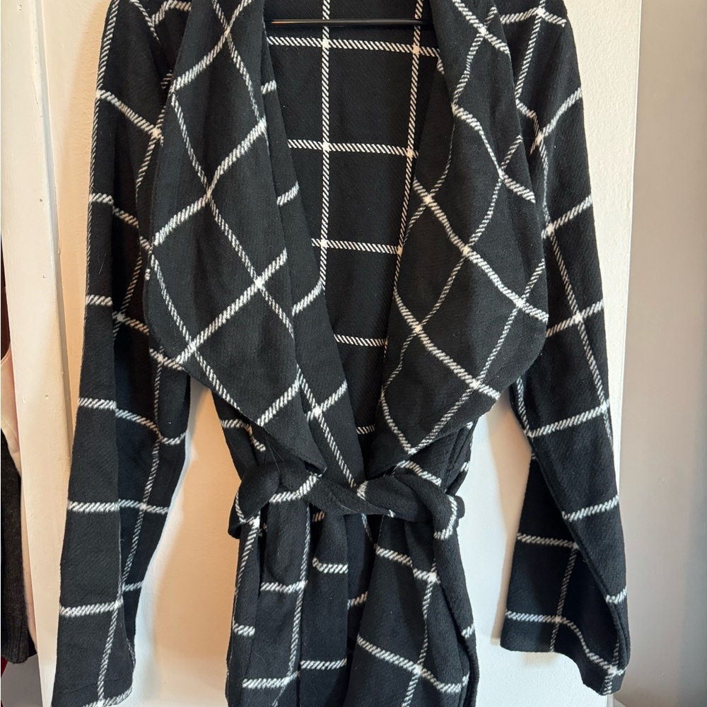Entro Black and White Checkered Cardigan
